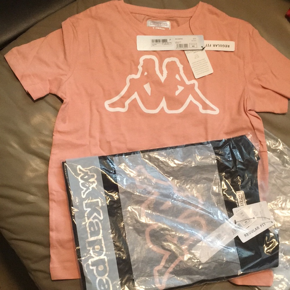 Kappa xs NWT 2 t shirts salmon and black